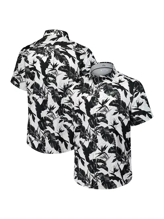 Мужская черная рубашка Philadelphia Eagles Sunnyvale Blooms Camp на пуговицах Tommy Bahama — изображение 1 из 3