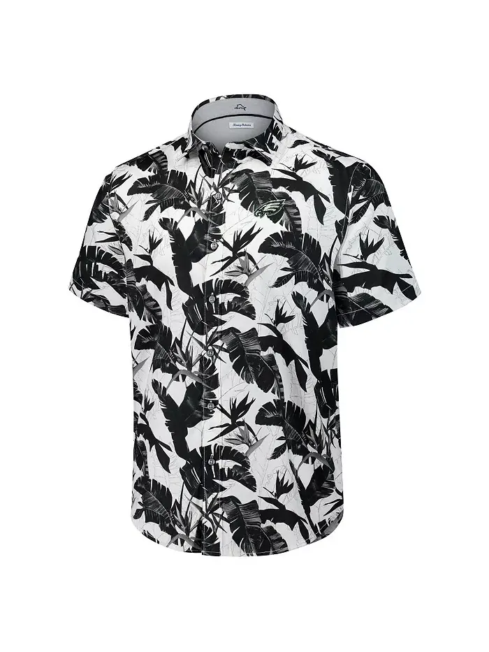 Мужская черная рубашка Philadelphia Eagles Sunnyvale Blooms Camp на пуговицах Tommy Bahama — изображение 3 из 3
