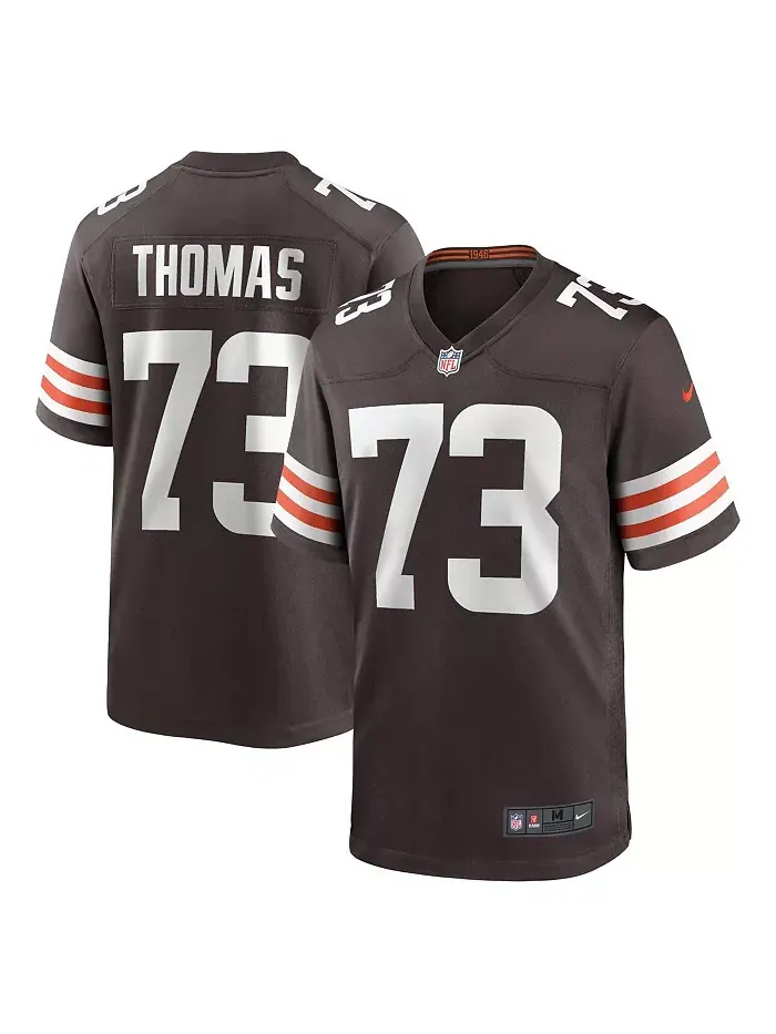 Мужская игровая футболка Joe Thomas Brown Cleveland Browns из линейки Retired Player Nike — изображение 1 из 2