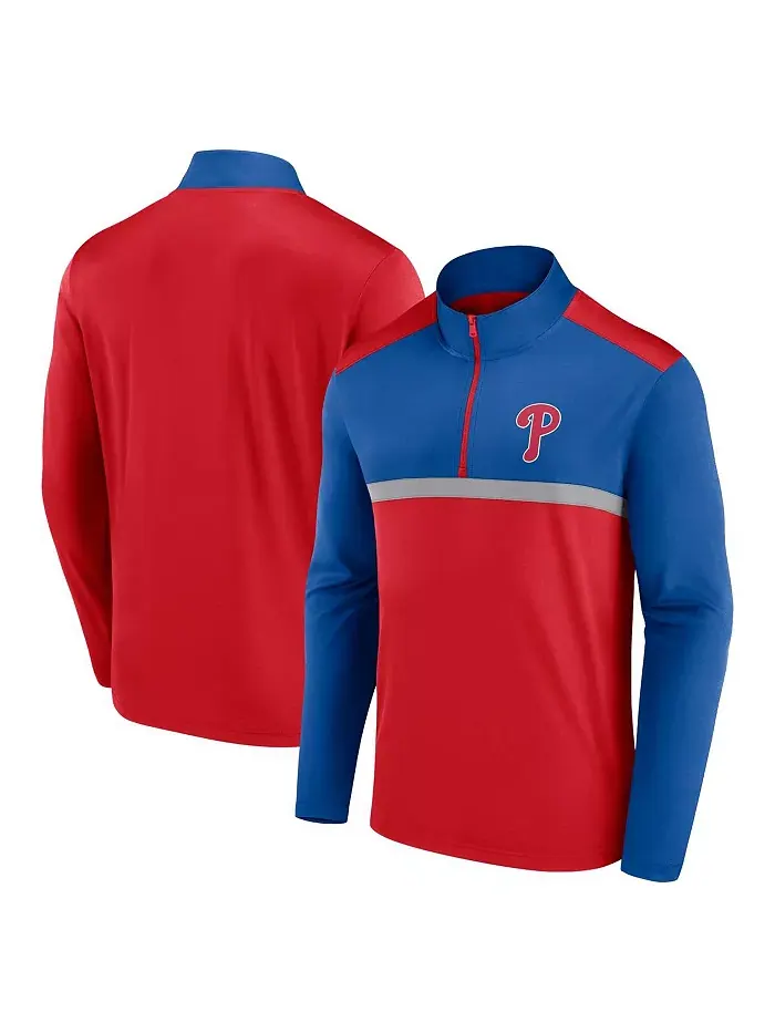 Мужская красная толстовка Philadelphia Phillies Unstoppable с молнией на четверть Fanatics — изображение 1 из 3