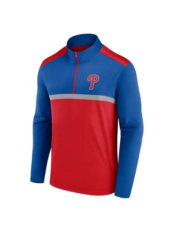 Мужская красная толстовка Philadelphia Phillies Unstoppable с молнией на четверть Fanatics — изображение 2 из 3