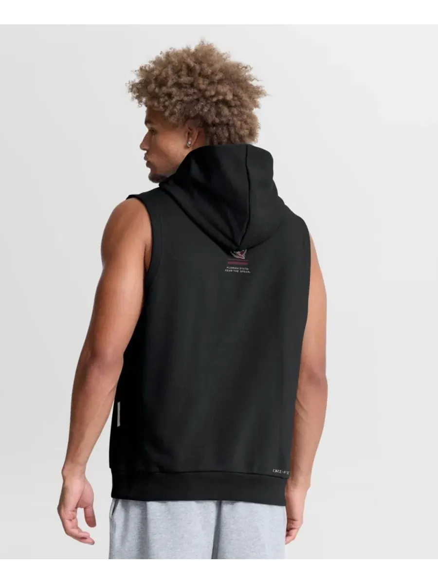 Худи без рукавов с принтом Florida State Seminoles 2026 Sideline Sleeveless Dri-FIT Hoodie Nike — изображение 4 из 5, черный