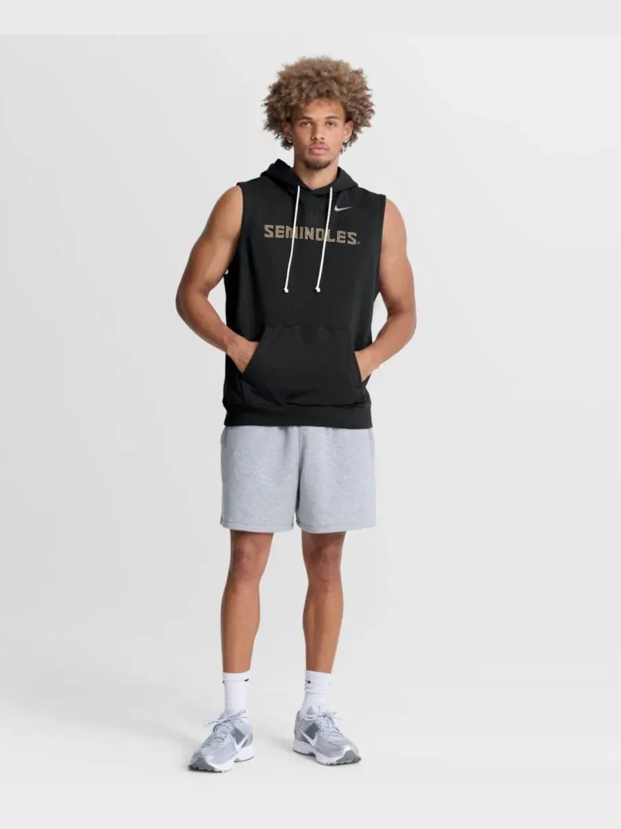 Худи без рукавов с принтом Florida State Seminoles 2026 Sideline Sleeveless Dri-FIT Hoodie Nike — изображение 5 из 5, черный