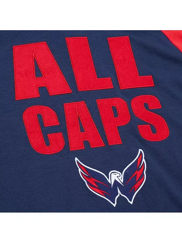 Мужская футболка с длинным рукавом Washington Capitals Legendary Slub Raglan в цвете Navy/Red — изображение 3 из 5