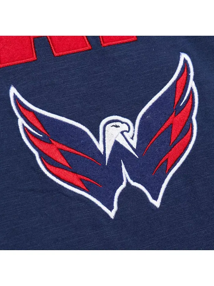 Мужская футболка с длинным рукавом Washington Capitals Legendary Slub Raglan в цвете Navy/Red — изображение 4 из 5