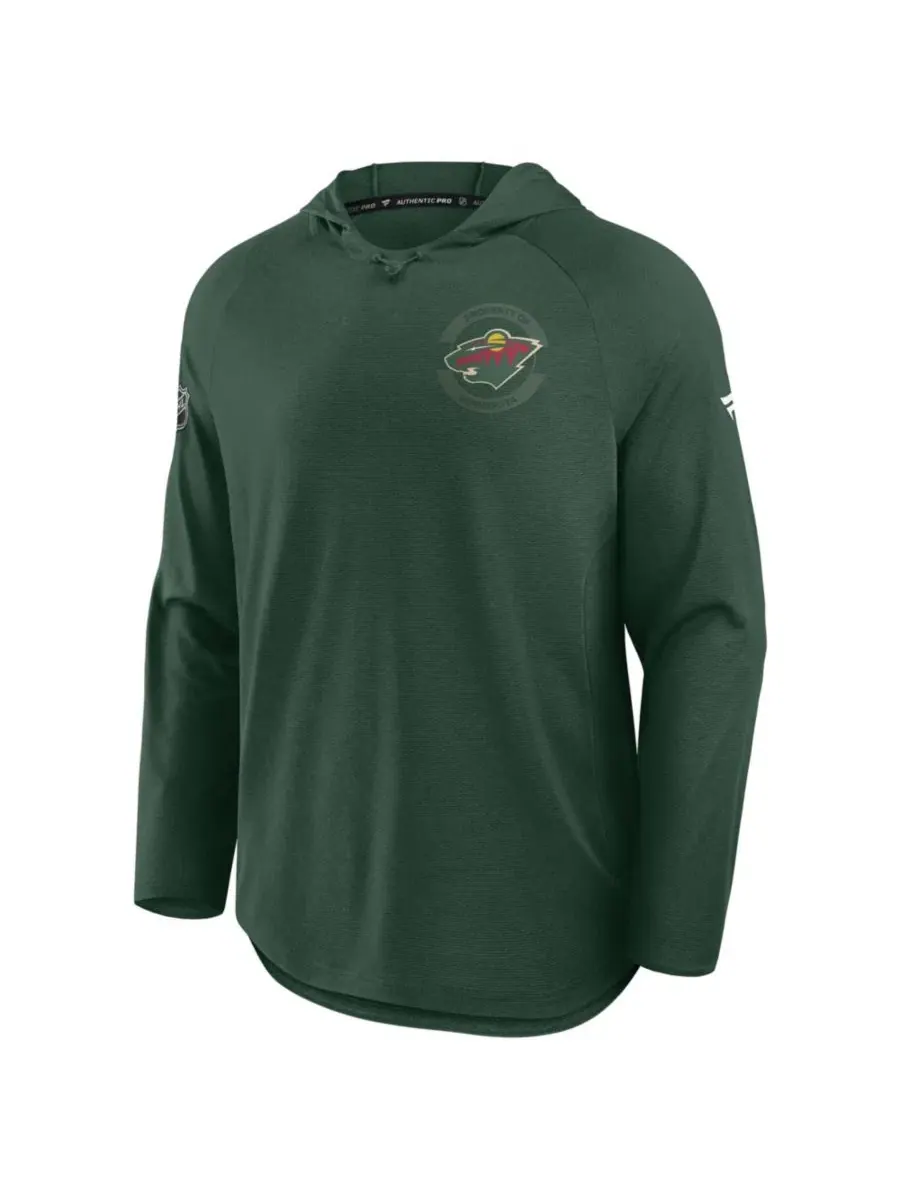 Худи с реглан-рукавами Minnesota Wild Authentic Pro Rink Raglan Fanatics — изображение 3 из 5, зеленый зеленый