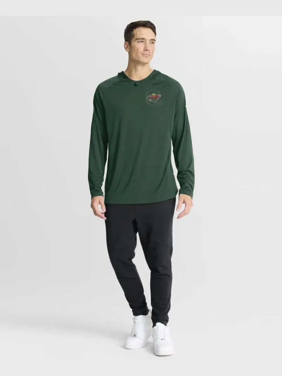 Худи с реглан-рукавами Minnesota Wild Authentic Pro Rink Raglan Fanatics — изображение 5 из 5, зеленый зеленый