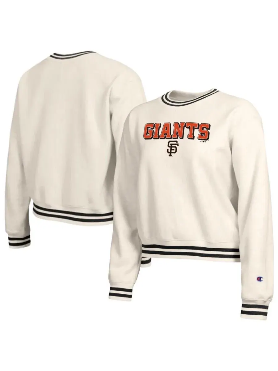 Свитшот с принтом San Francisco Giants Reverse Weave Champion — изображение 1 из 3, бежевый