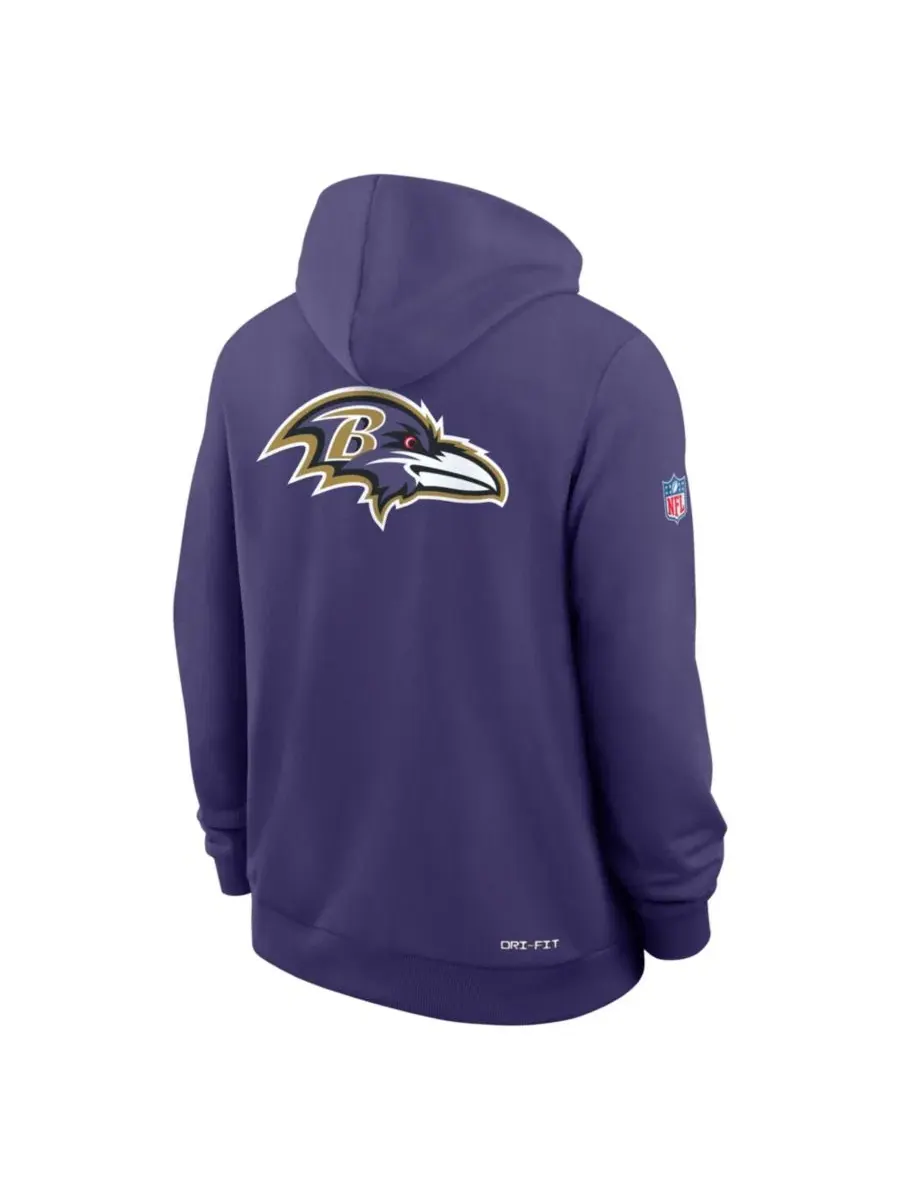 Худи с капюшоном Baltimore Ravens Dri-FIT Nike — изображение 2 из 2, фиолетовый