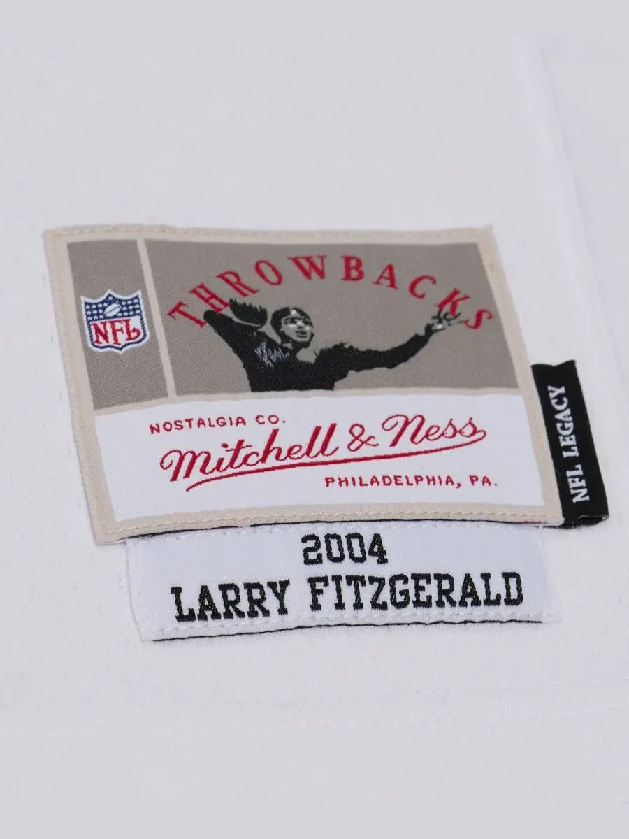Мужская футболка Mitchell Ness Larry Fitzgerald White Arizona Cardinals 2004 Legacy Replica Player — изображение 5 из 6
