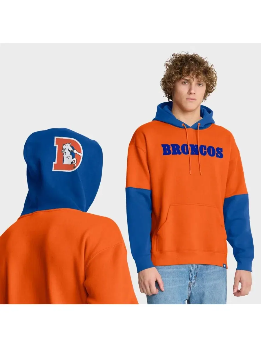 Толстовка с капюшоном Denver Broncos Helmet Retro Fanatics — изображение 1 из 5, оранжевый