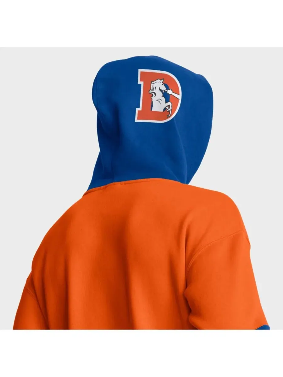Толстовка с капюшоном Denver Broncos Helmet Retro Fanatics — изображение 5 из 5, оранжевый