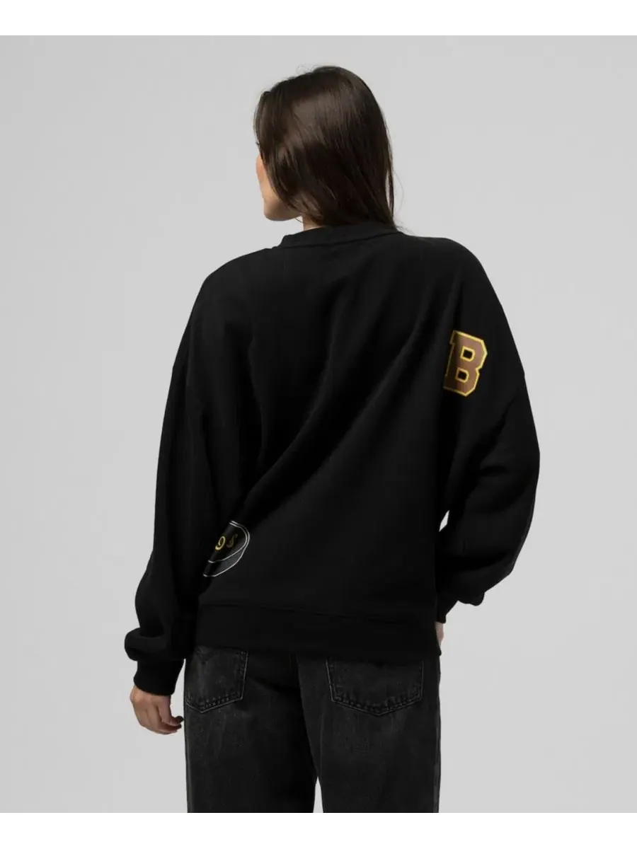 Свитшот винтажный с принтом Boston Bruins Mitchell & Ness — изображение 4 из 5, черный