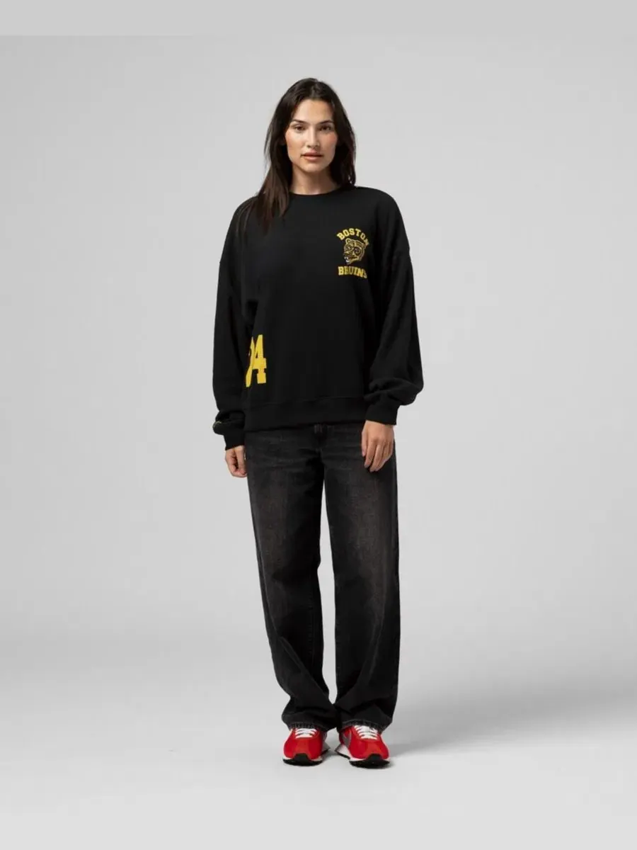 Свитшот винтажный с принтом Boston Bruins Mitchell & Ness — изображение 5 из 5, черный