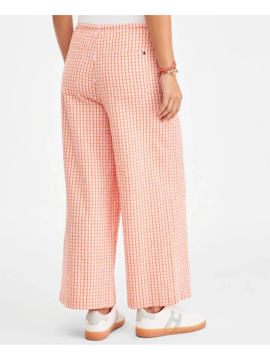 Брюки прямого кроя из жатого хлопка, с завязкой Tommy Hilfiger, Gingham Biscuit — изображение 5 из 7