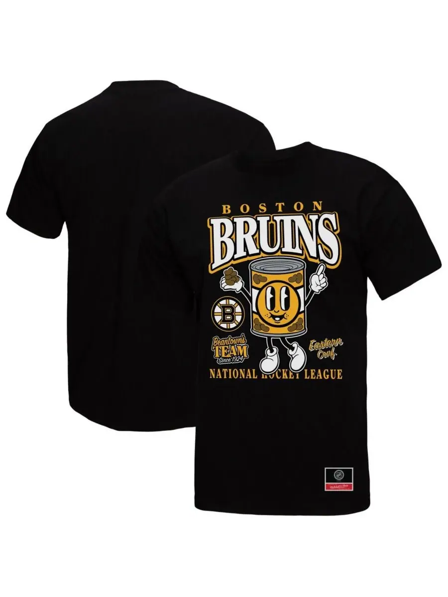 Mitchell & Ness Мужская черная футболка Boston Bruins с изображением местной еды — изображение 1 из 3, черный