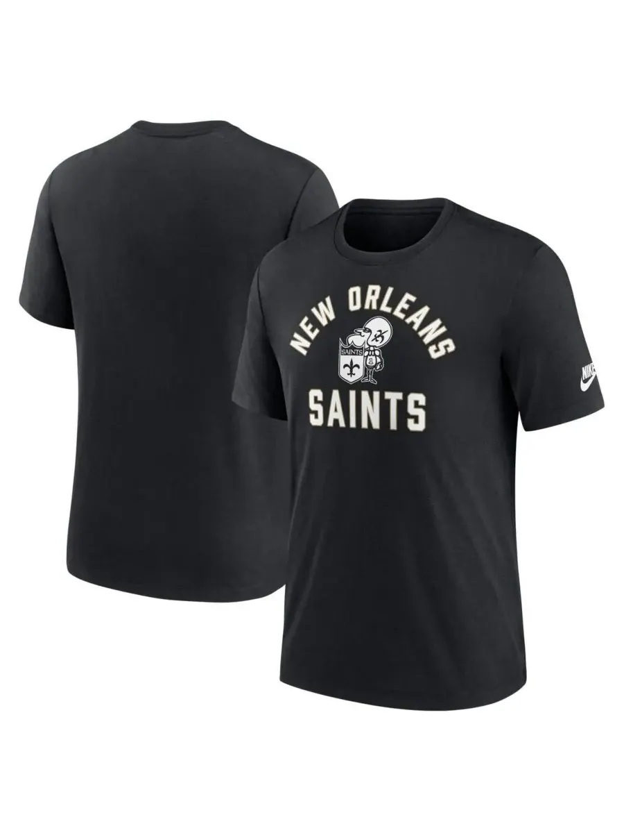 Nike Мужская черная футболка New Orleans Saints Favorable Timeline Tri-Blend — изображение 1 из 3, черный