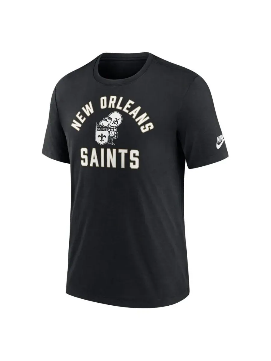 Nike Мужская черная футболка New Orleans Saints Favorable Timeline Tri-Blend — изображение 2 из 3, черный