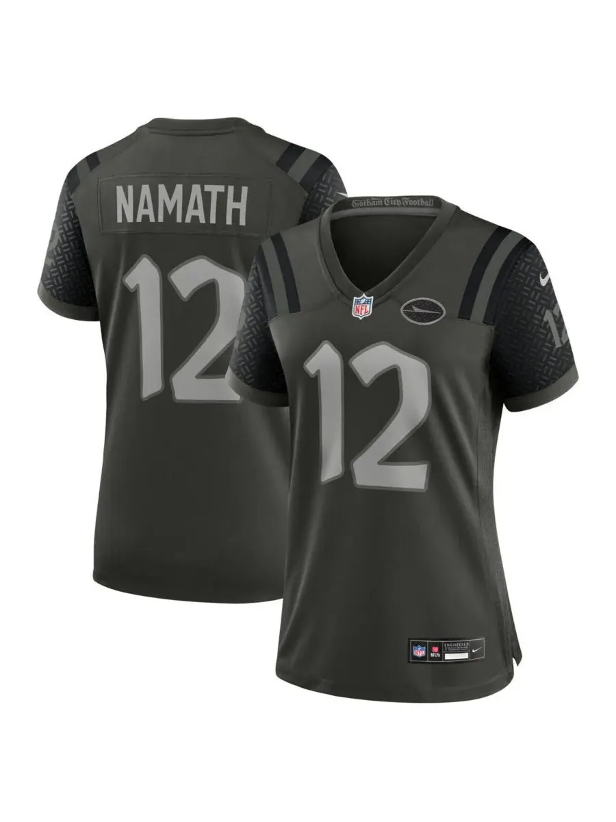 Nike Женская игровая майка Джо Намата Gotham Green New York Jets 2025 Rivalries Collection — изображение 1 из 3, зеленый