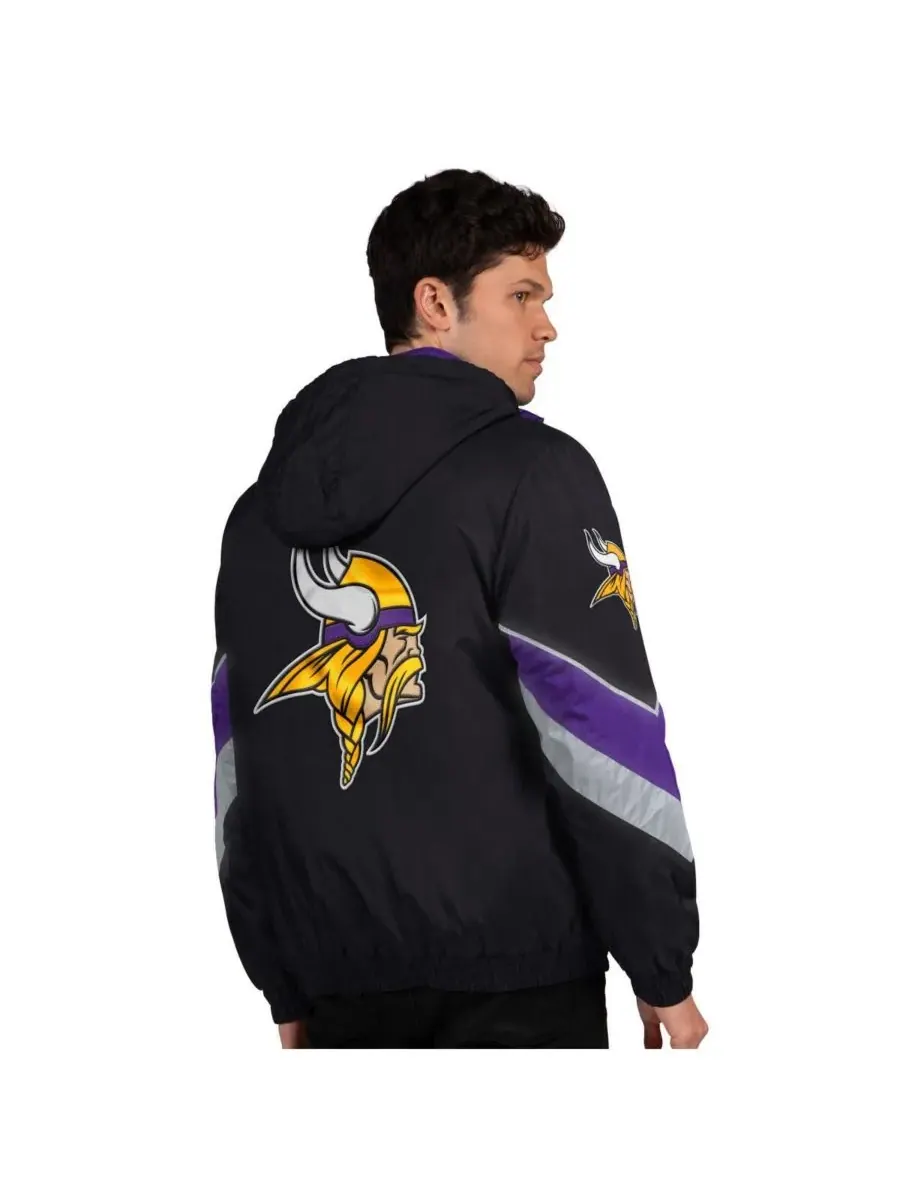 Starter Мужская черная/фиолетовая куртка на молнии с символикой Minnesota Vikings Thursday Night — изображение 2 из 2