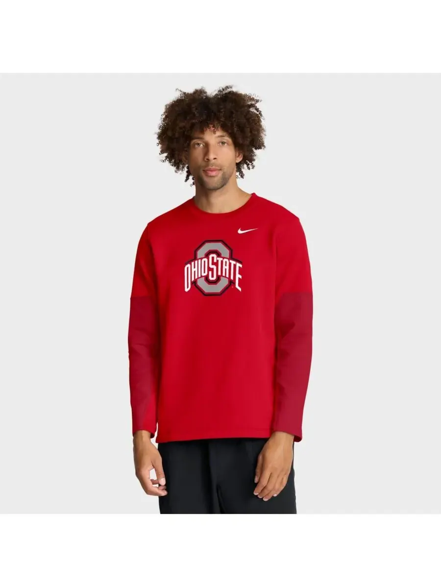 Мужская алая футболка с длинным рукавом Ohio State Buckeyes 2025 Sideline Coach Performance Nike — изображение 1 из 5, алый