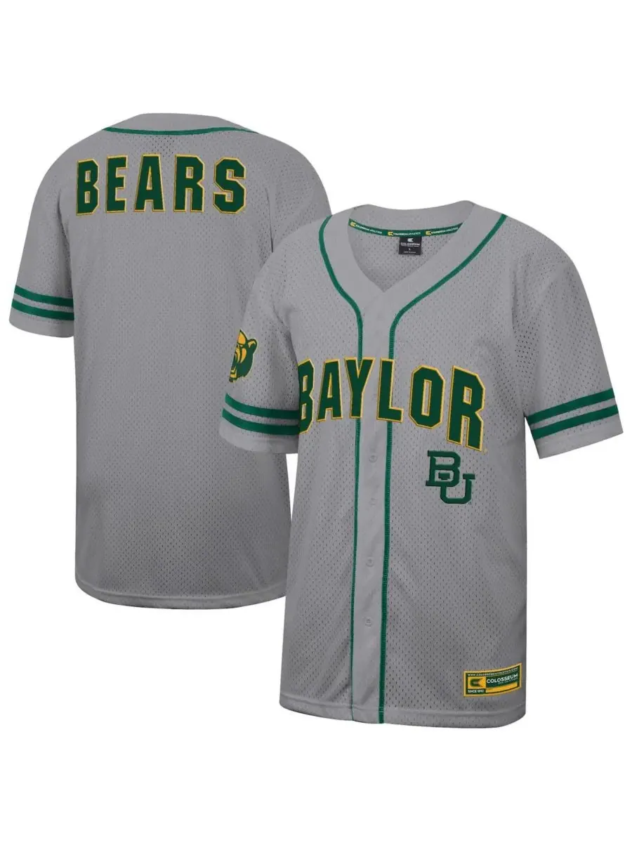 Colosseum Мужская серая бейсбольная майка Baylor Bears Free Spirited — изображение 1 из 3, серый