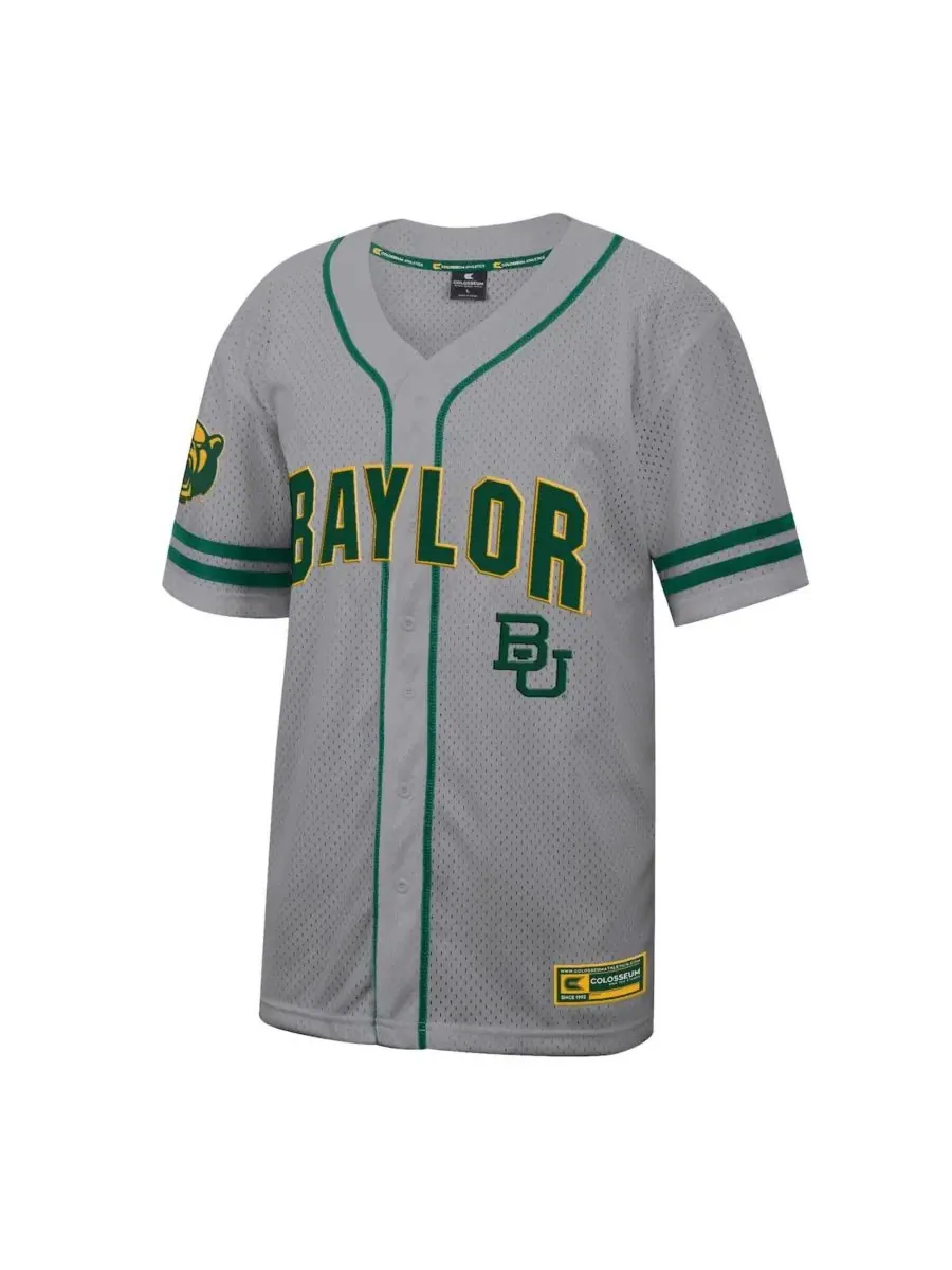 Colosseum Мужская серая бейсбольная майка Baylor Bears Free Spirited — изображение 2 из 3, серый