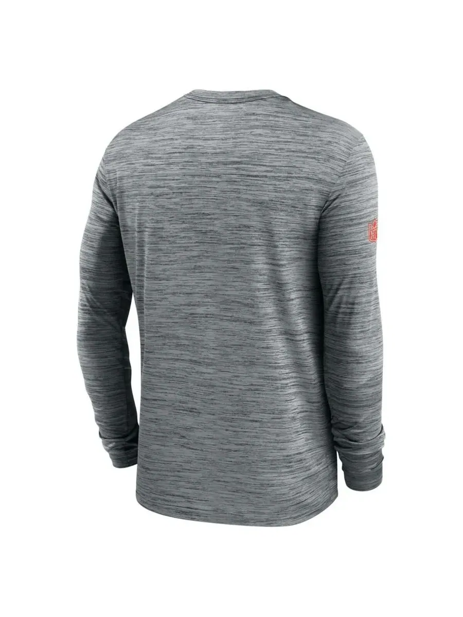 Nike Мужская серая футболка с длинным рукавом Cleveland Browns Sideline Velocity Performance — изображение 2 из 3, серый