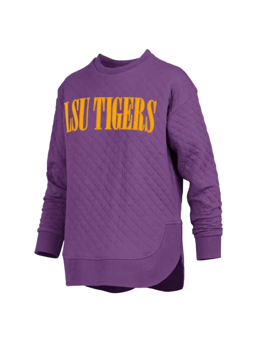 Pressbox Женская фиолетовая стеганая толстовка с длинными рукавами LSU Tigers — изображение 2 из 3, фиолетовый