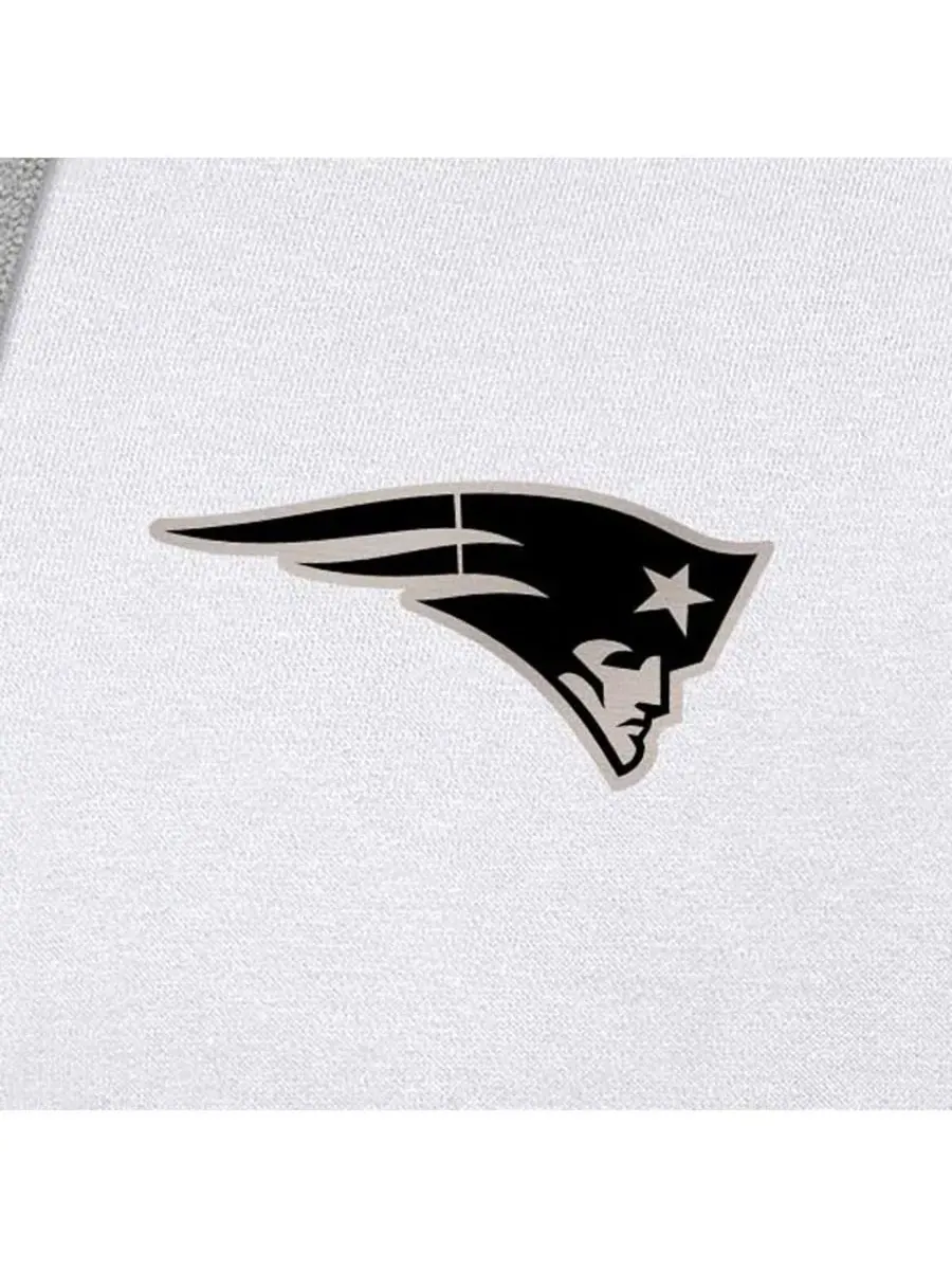 Antigua Мужская белая толстовка с капюшоном New England Patriots Brushed Carbon Victory — изображение 2 из 4, белый