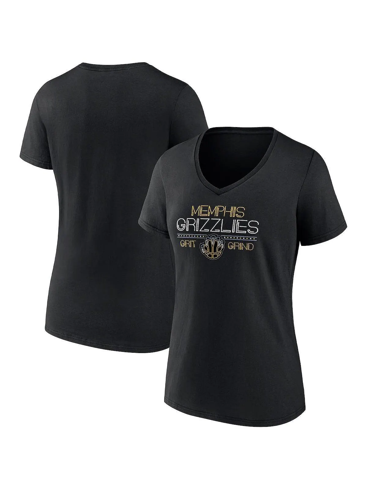 Черная женская фирменная футболка Memphis Grizzlies Hometown Collection Grit Grind с v-образным — изображение 1 из 3, черный