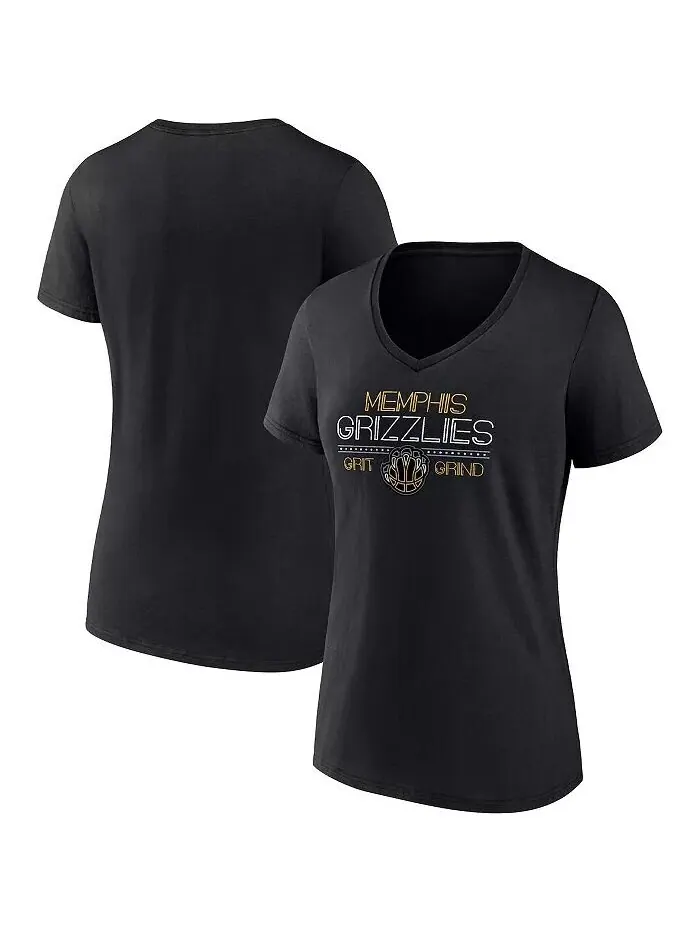 Черная женская футболка Memphis Grizzlies Hometown Collection Grit Grind с v-образным вырезом — изображение 1 из 3