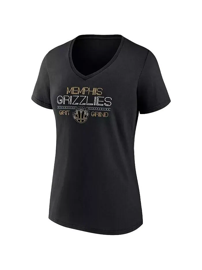 Черная женская футболка Memphis Grizzlies Hometown Collection Grit Grind с v-образным вырезом — изображение 3 из 3