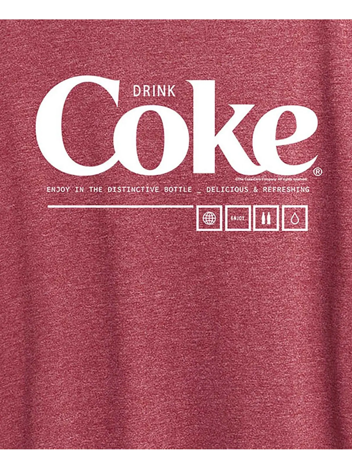 Модная футболка больших размеров с рисунком Coca Cola Air Waves — изображение 3 из 3, красный