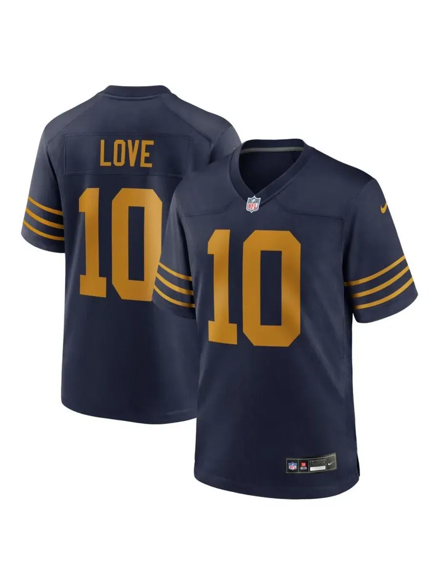 Nike Мужская футболка Jordan Love Navy Green Bay Packers The 1923 Classic Game Jersey — изображение 1 из 3, темно-синий