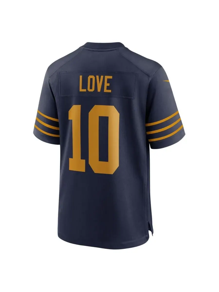 Nike Мужская футболка Jordan Love Navy Green Bay Packers The 1923 Classic Game Jersey — изображение 3 из 3, темно-синий