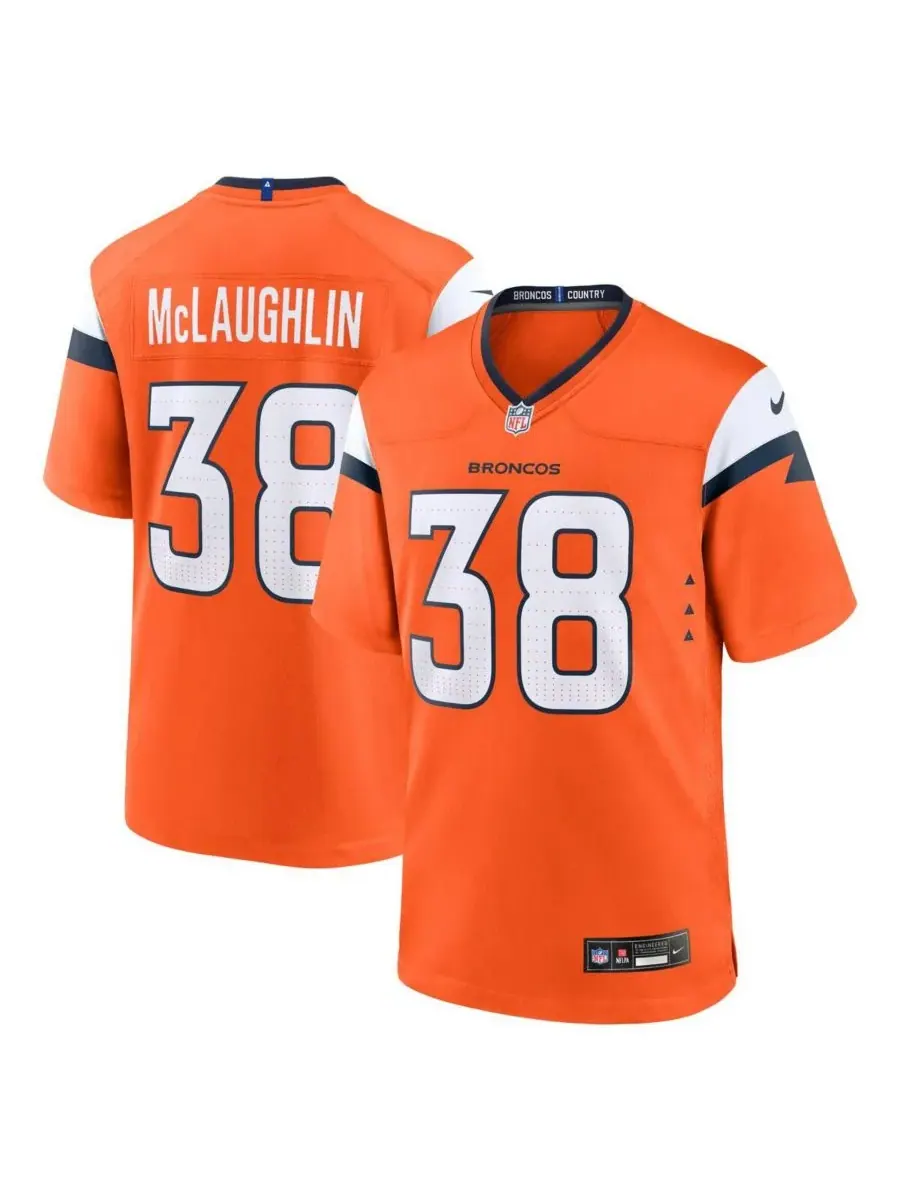 Nike Мужская оранжевая игровая футболка команды Denver Broncos имени Джалила Маклафлина — изображение 1 из 5, оранжевый