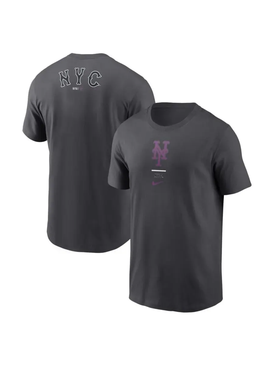 Nike Мужская футболка New York Mets City Connect 2-Hit цвета антрацит — изображение 1 из 3, серый