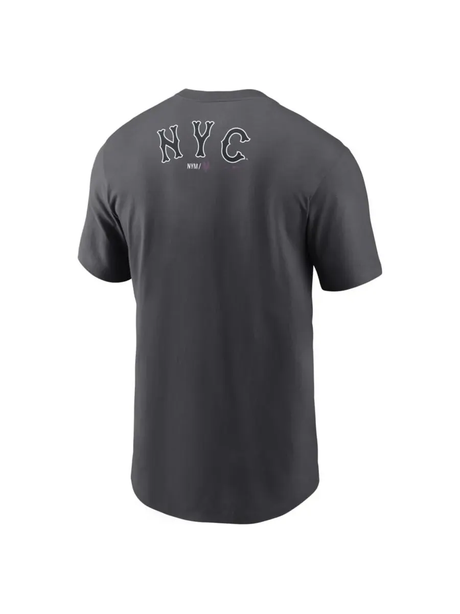 Nike Мужская футболка New York Mets City Connect 2-Hit цвета антрацит — изображение 3 из 3, серый