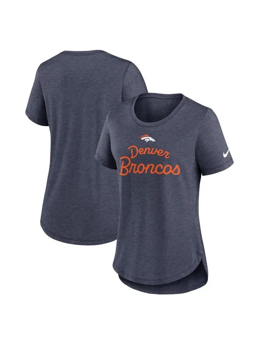 Nike Женская темно-синяя футболка Denver Broncos Script Tri-Blend — изображение 1 из 3, темно-синий