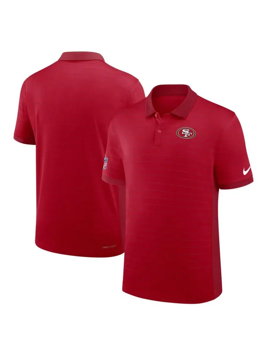 Мужская алая поло-рубашка San Francisco 49ers Sideline Victory Stripe Performance Nike — изображение 1 из 3, алый