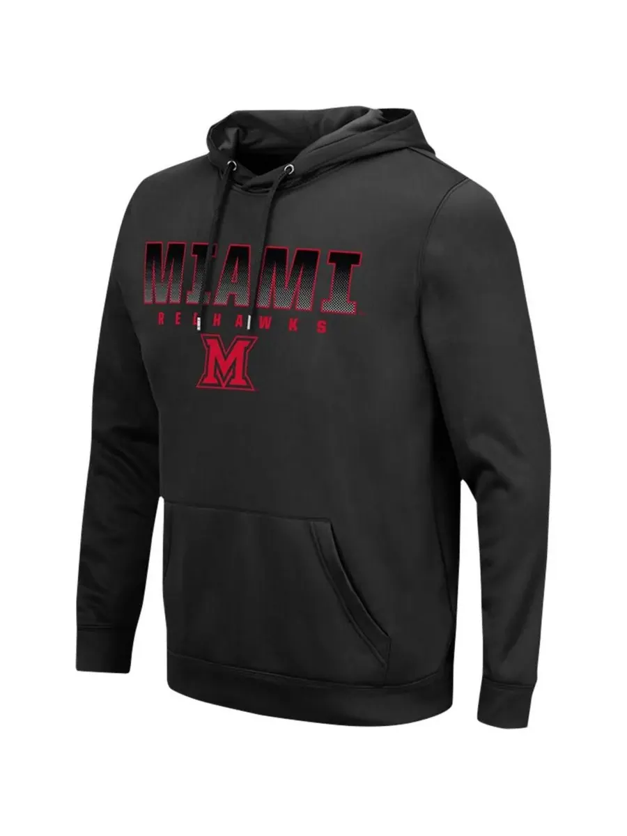 Colosseum Мужская толстовка с капюшоном Miami University RedHawks Blackout 3.0 — изображение 3 из 3, черный