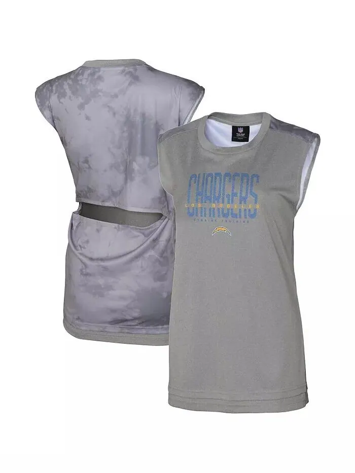 Женская серая майка Los Angeles Chargers No Sweat Outerstuff