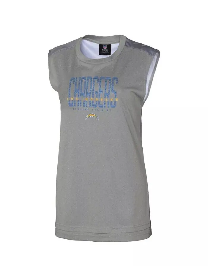 Женская серая майка Los Angeles Chargers No Sweat Outerstuff — изображение 3 из 3