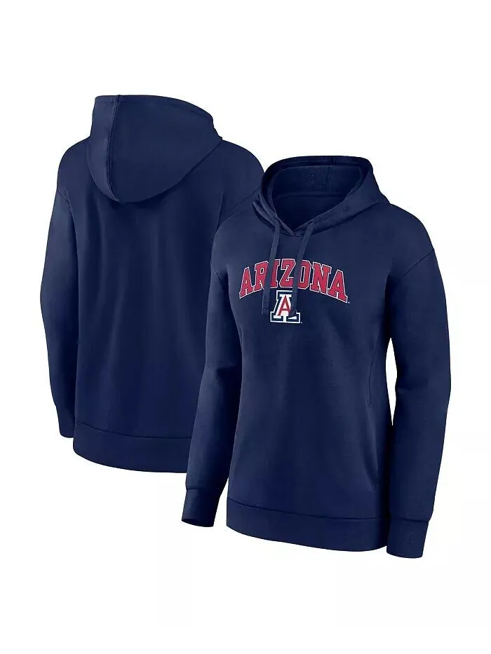 Женский темно-синий пуловер с капюшоном Arizona Wildcats Evergreen Campus Fanatics — изображение 1 из 3