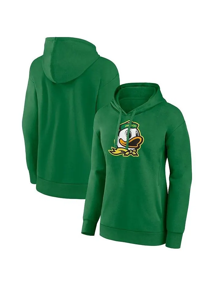 Женский пуловер с капюшоном зеленого цвета Oregon Ducks Evergreen с логотипом Fanatics — изображение 1 из 3, зеленый