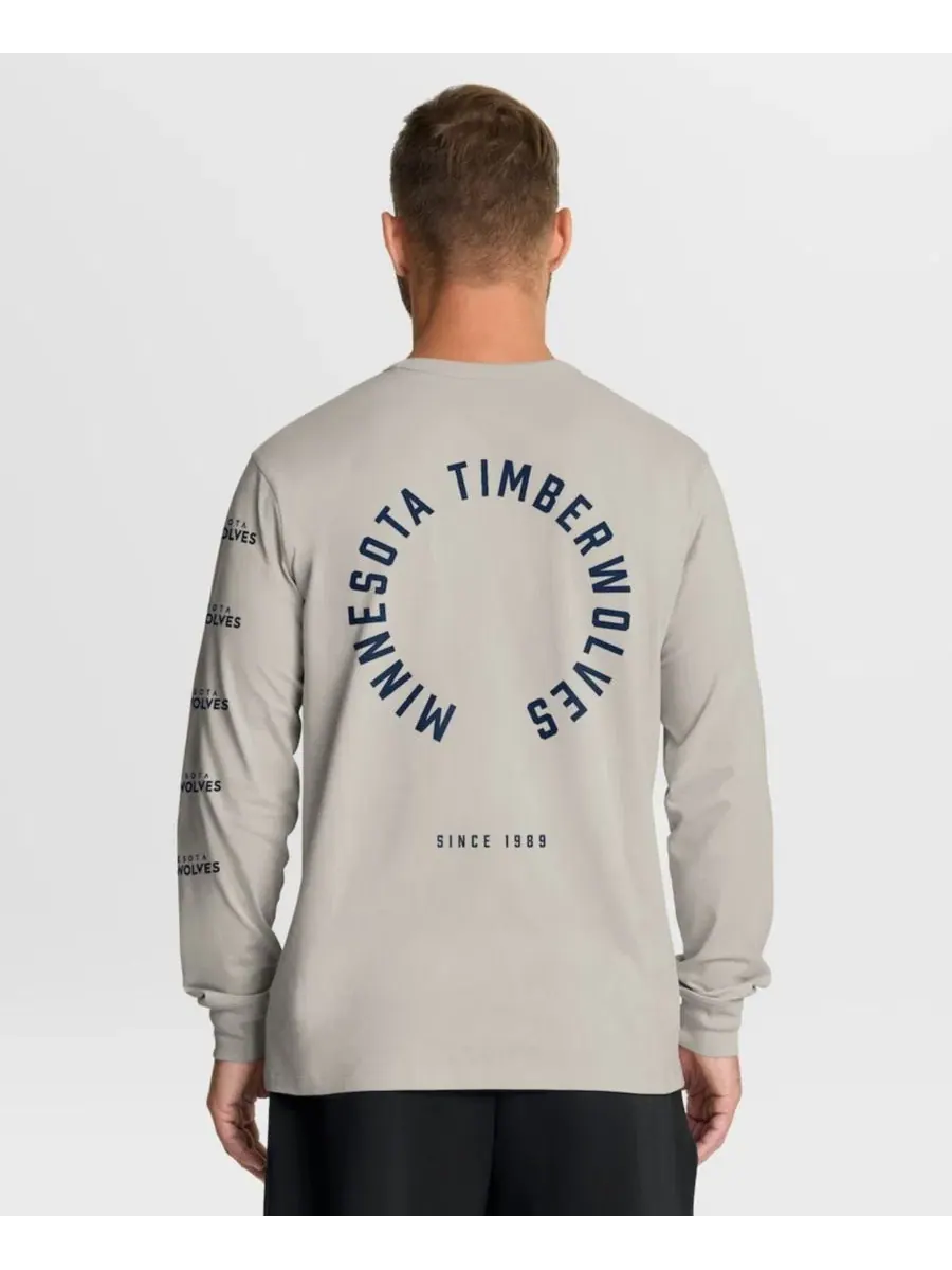 Мужская кремовая футболка с длинным рукавом Minnesota Timberwolves Crossover Collection Ball Screen — изображение 3 из 5