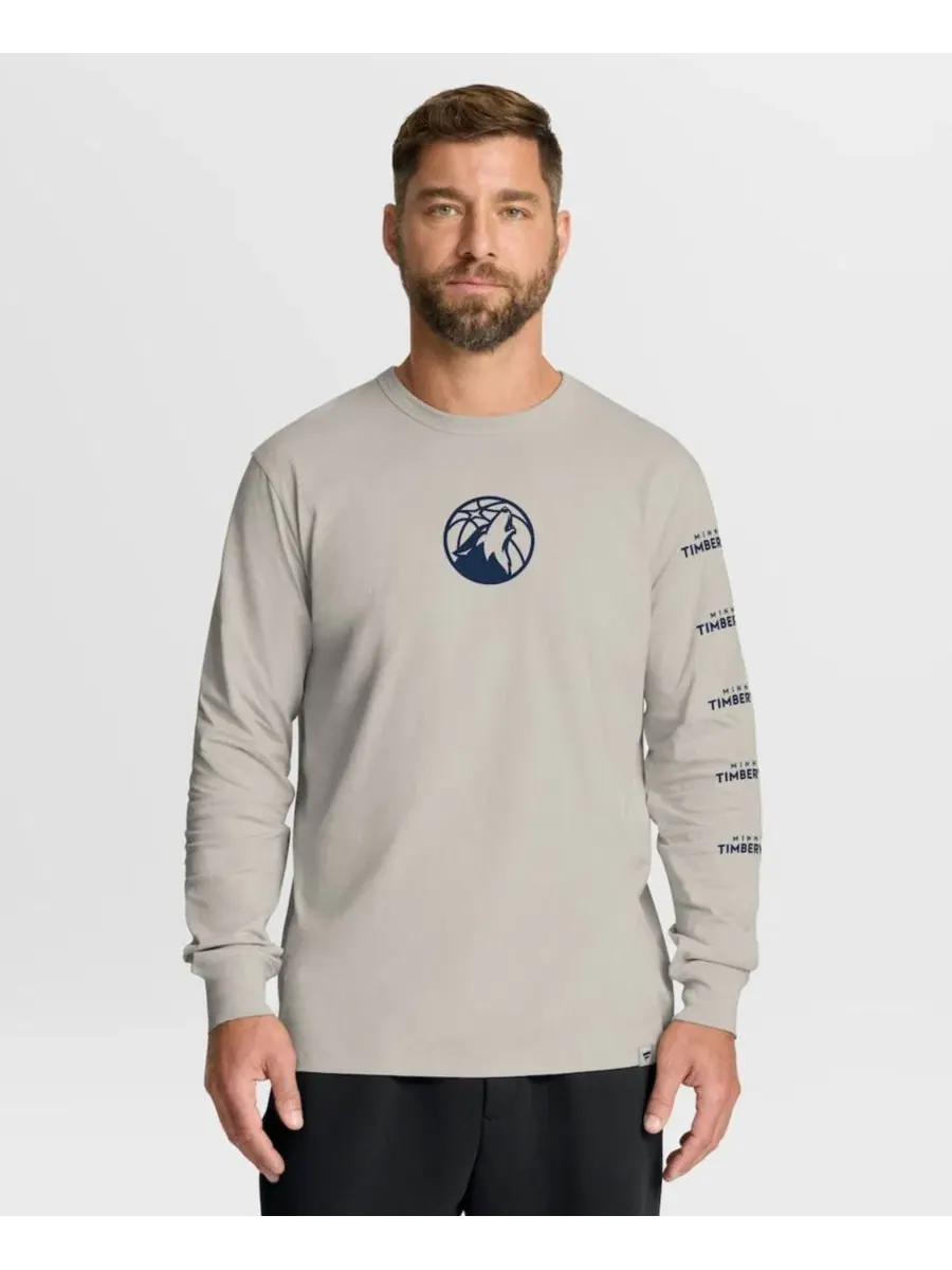 Мужская кремовая футболка с длинным рукавом Minnesota Timberwolves Crossover Collection Ball Screen — изображение 4 из 5