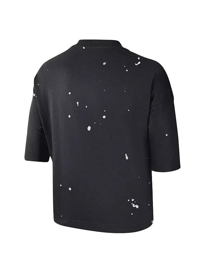 Черная женская укороченная футболка Brooklyn Nets Courtside Splatter Nike — изображение 3 из 3