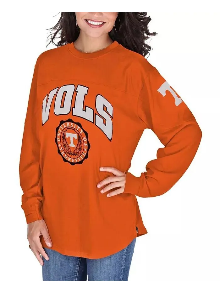 Женский оранжевый топ Tennessee Volunteers Edith с длинным рукавом свободного покроя Pressbox — изображение 1 из 3